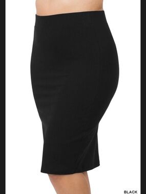 Zenana Outfitters Black High-Waist Pencil Skirt